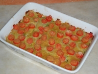 Tiella con patate zucchine e pomodori
